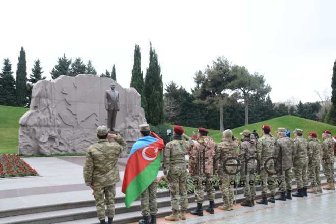Azerbaijani people revere memory of great leader Heydar Aliyev.Azerbaijan Baku 12 december 2021


